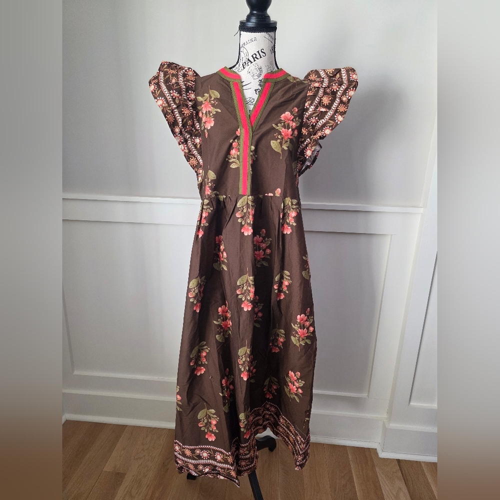 Spring Floral Midi Dress-NWT